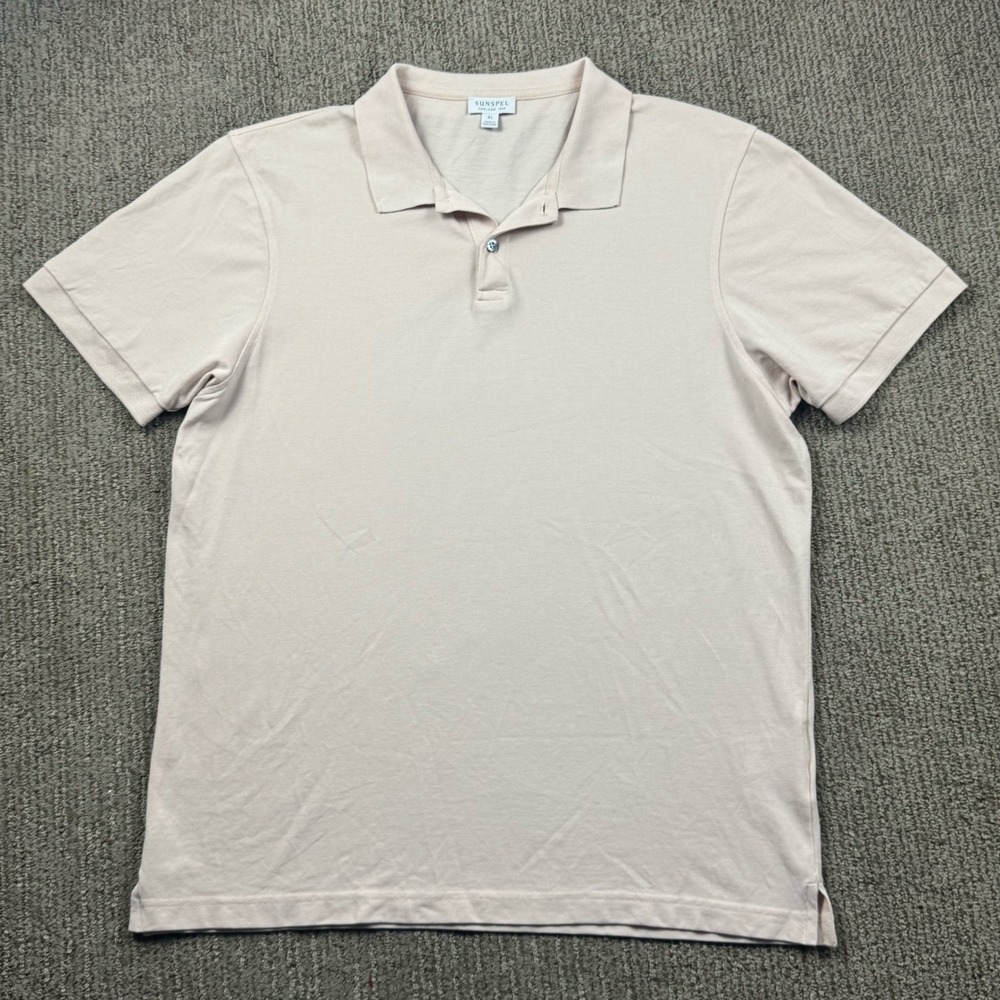 Sunspel Supima Cotton Short Sleeve Pique Polo Shirt Mens XL Hazelwood Golf